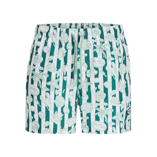 Green - Front - Jack And Jones Mens Seashell Swim Shorts