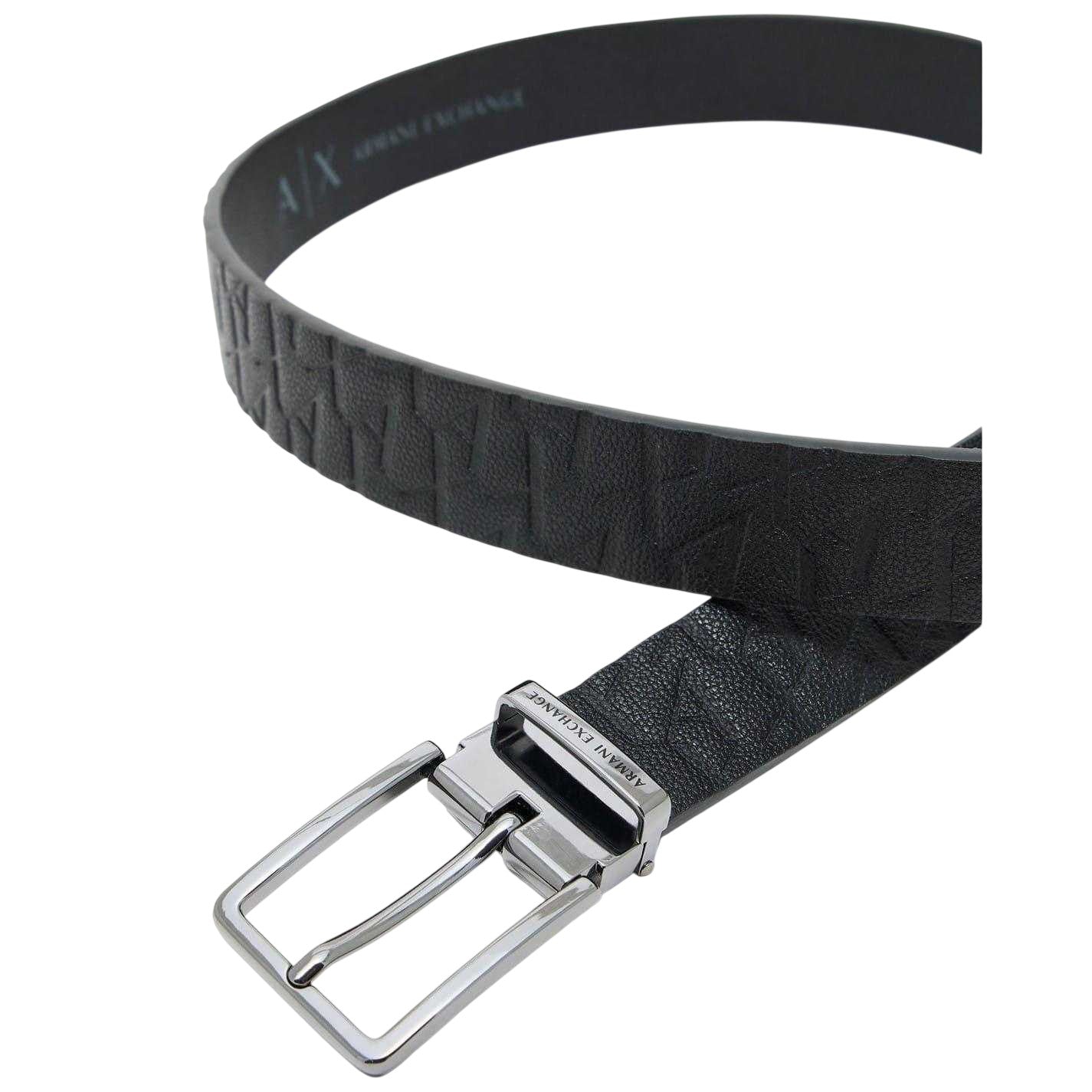 Black - Side - Armani Exchange Leather Belt