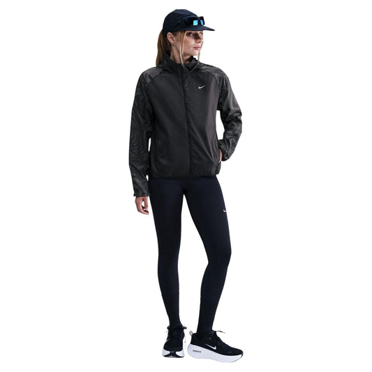 Black-Silver - Front - Nike Womens-Ladies T Flash Jacket