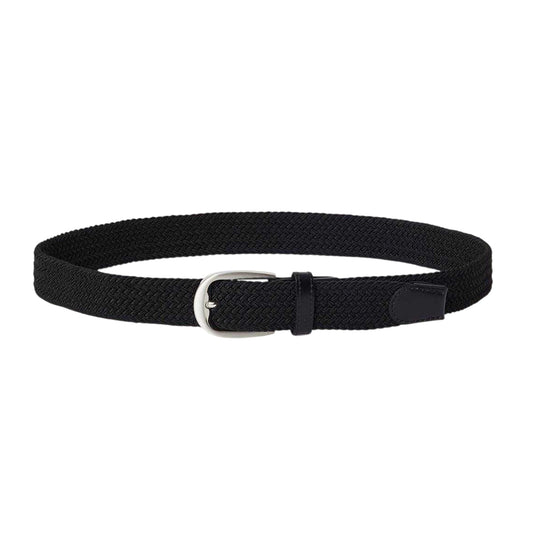 Black - Front - Osprey Mens Sam Plaited Leather Trim Belt
