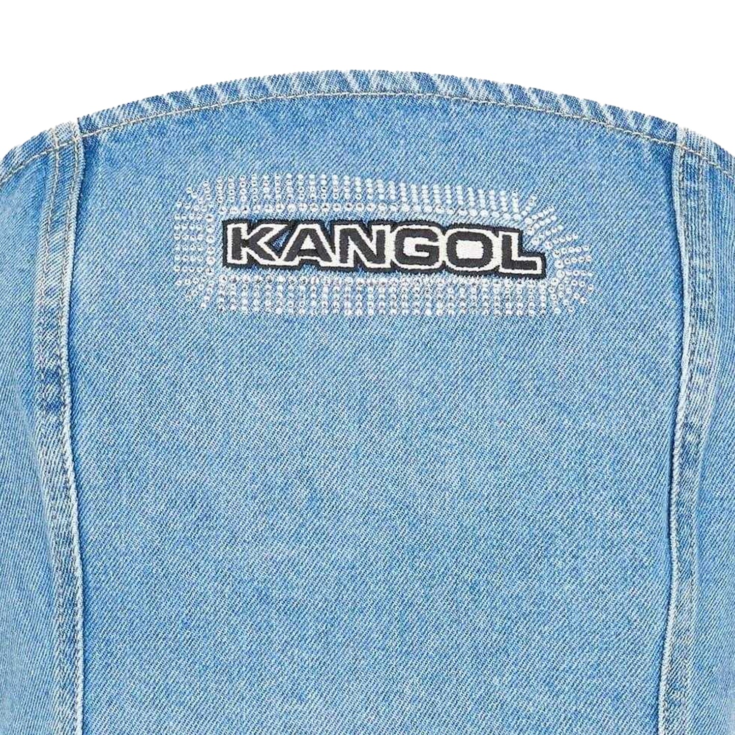 Blue - Side - Kangol Womens-Ladies Denim Bandeau Tube Top