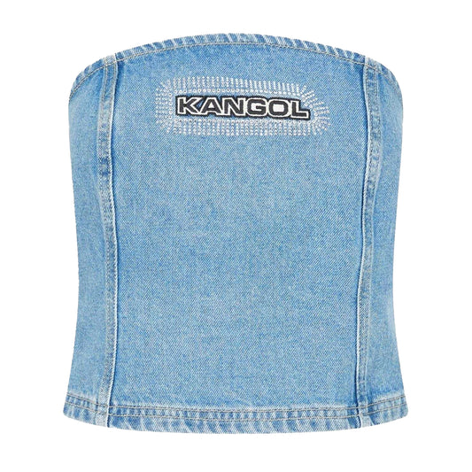 Blue - Front - Kangol Womens-Ladies Denim Bandeau Tube Top