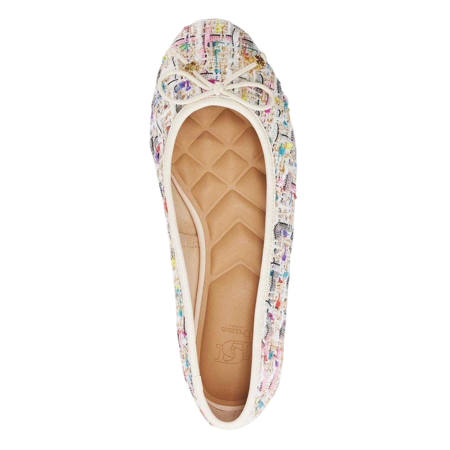 Multicoloured - Lifestyle - Dune London Womens-Ladies Lo Hallo Tweed Bow Detail Ballet Flats