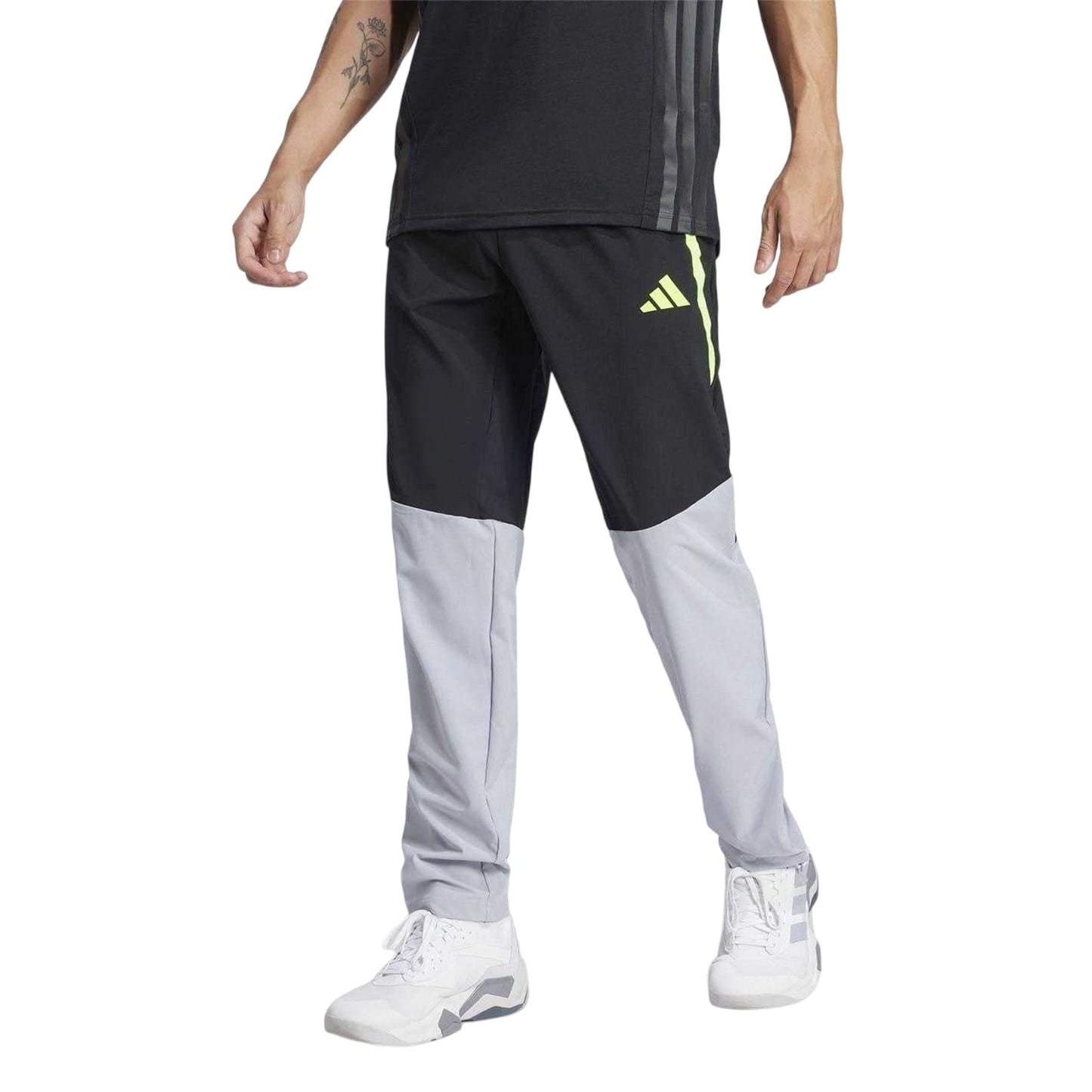 Black - Side - Adidas Mens Tech Colour Block Jogging Bottoms