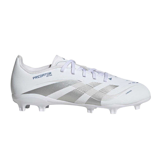 White - Front - Adidas Childrens-Kids Predator League 3 Stripes Firm Ground Football Boots