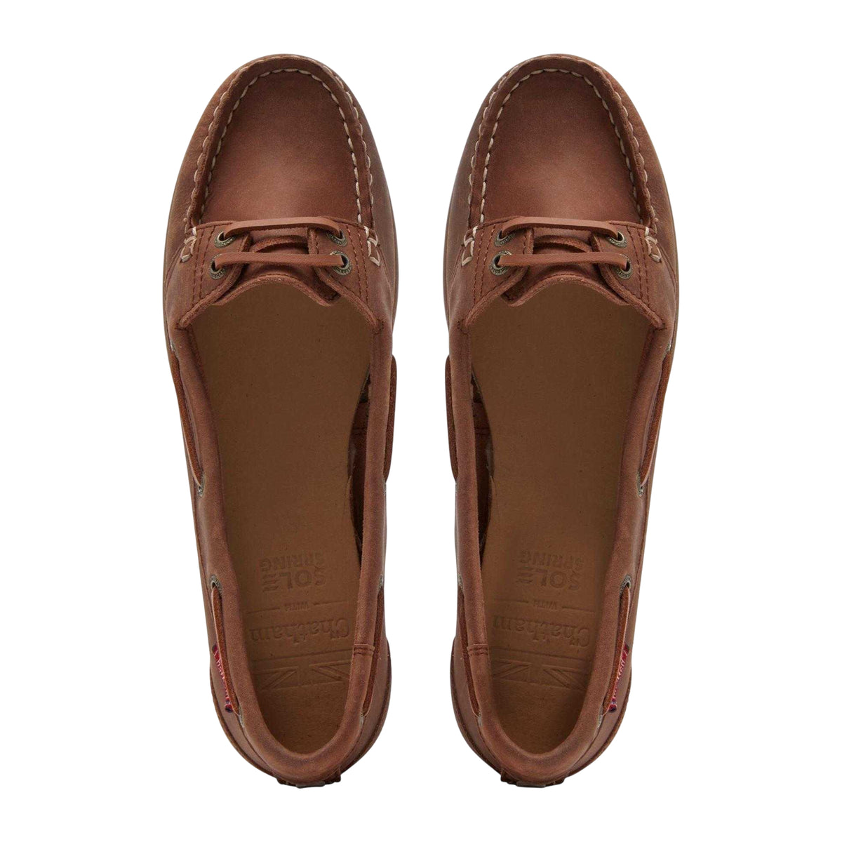 Dark Tan - Lifestyle - Chatham Womens-Ladies Leather Flat Loafers