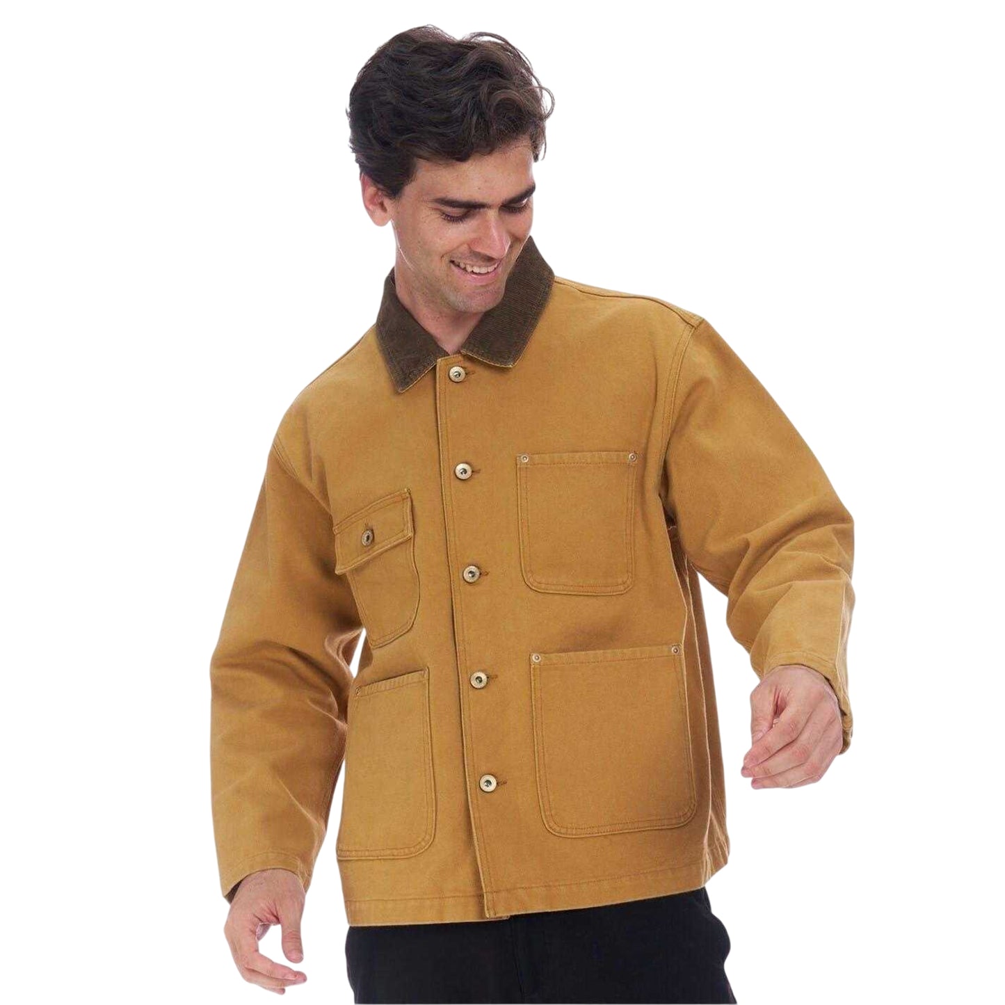Yellow - Side - Firetrap Mens Cotton Canvas Jacket