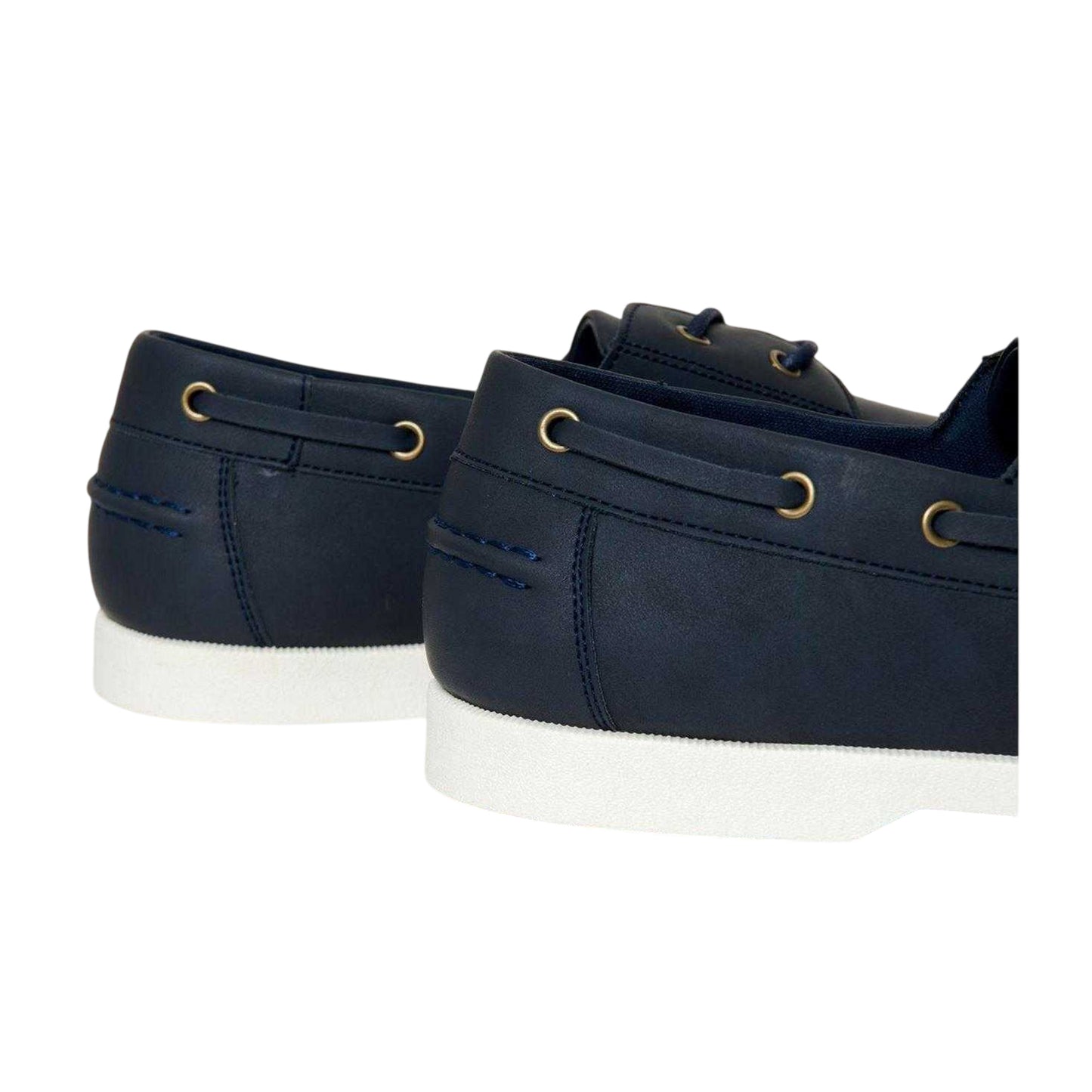 Navy - Side - Threadbare Mens Archery Flat Boat Shoes