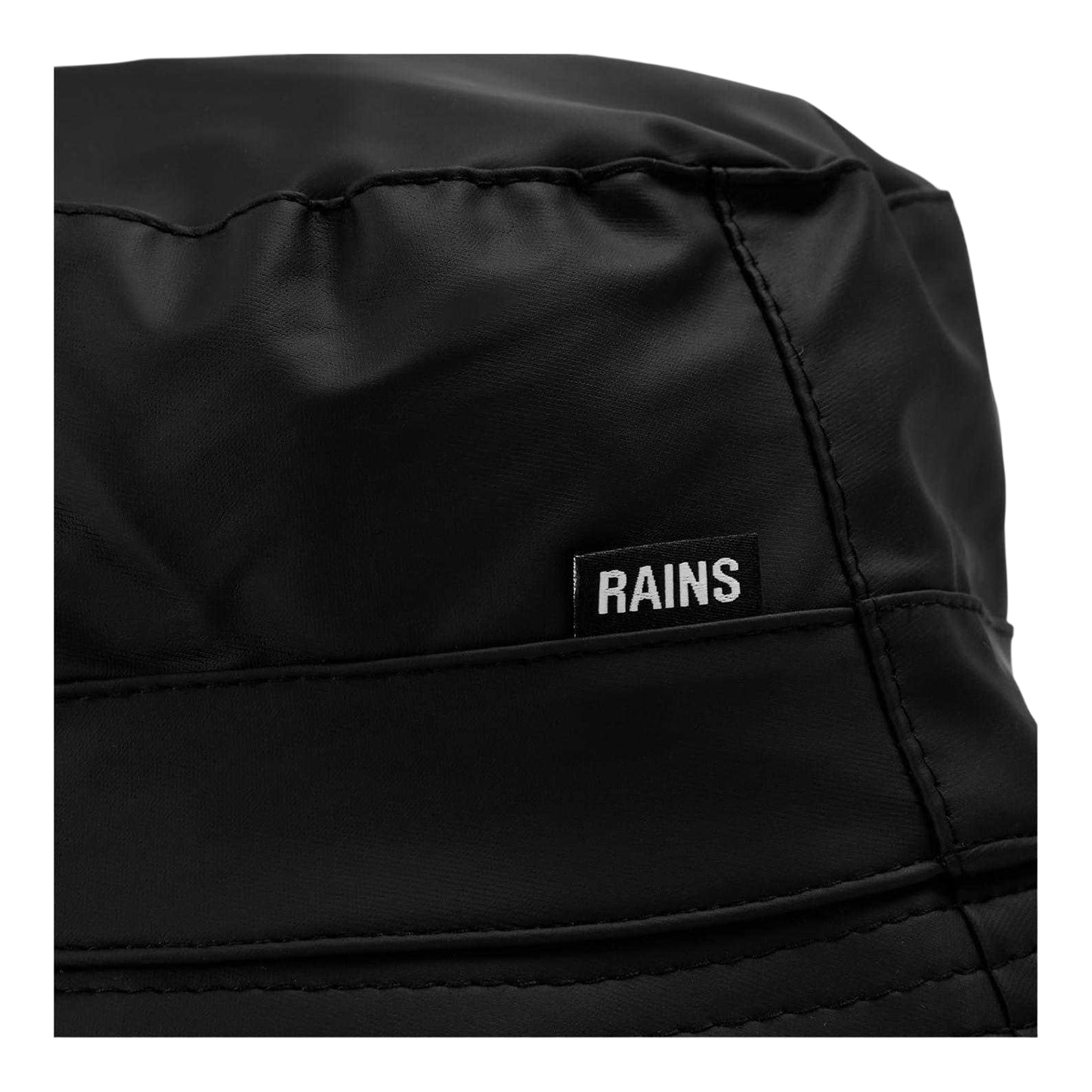 Black - Side - Rains Logo Bucket Hat