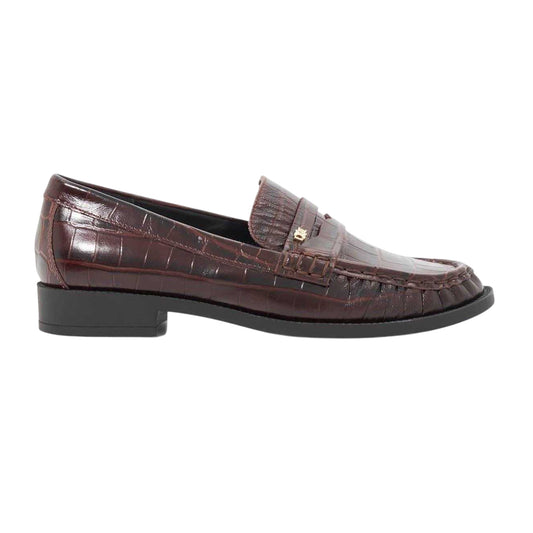 Brown - Front - Dune London Womens-Ladies Galex Leather Penny Loafers