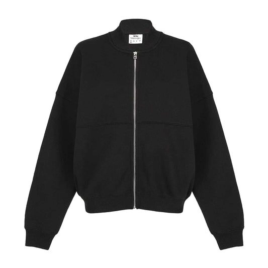 Black - Front - Slazenger Womens-Ladies Polycotton Oversized Bomber Jacket
