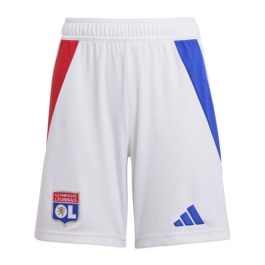 White - Front - Adidas Childrens-Kids 24-25 Olympique Lyonnais Home Shorts