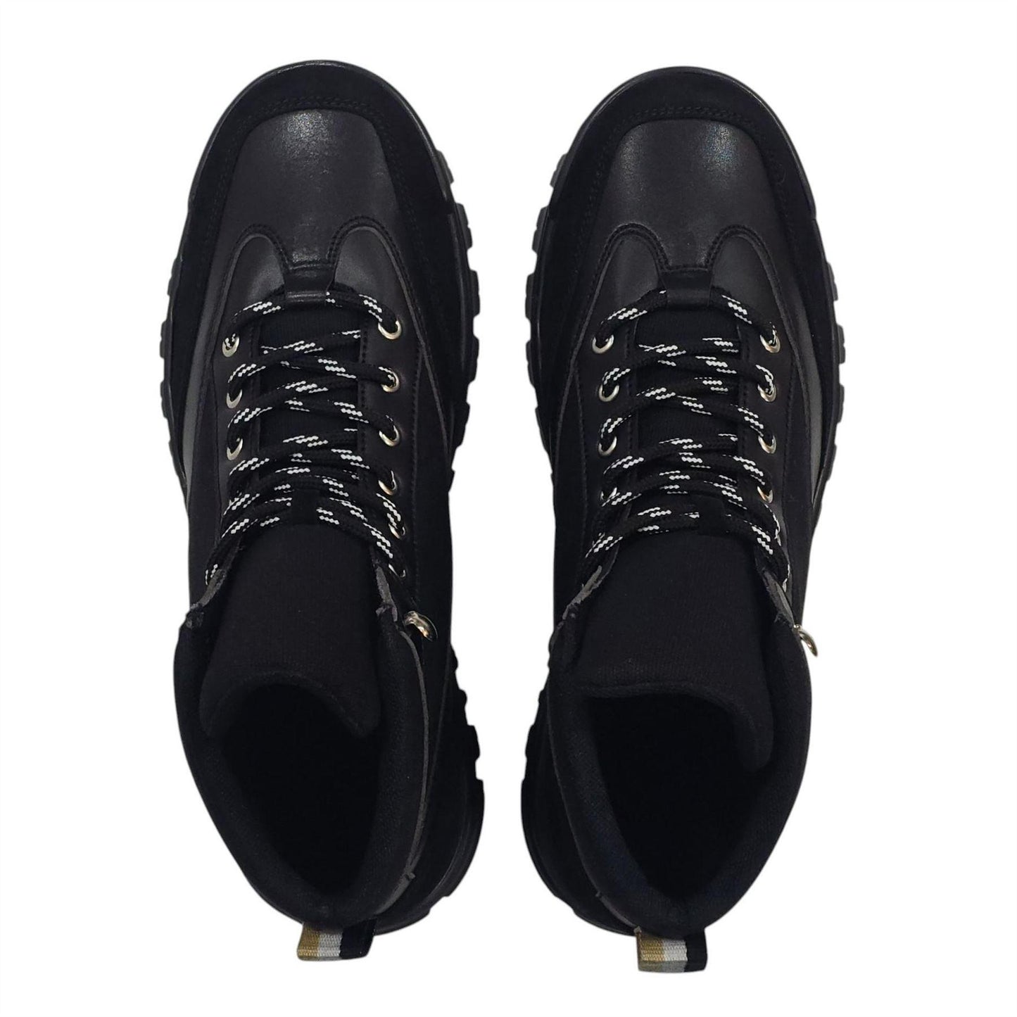 Black - Pack Shot - Firetrap Mens Jason Leather Hiking Boots