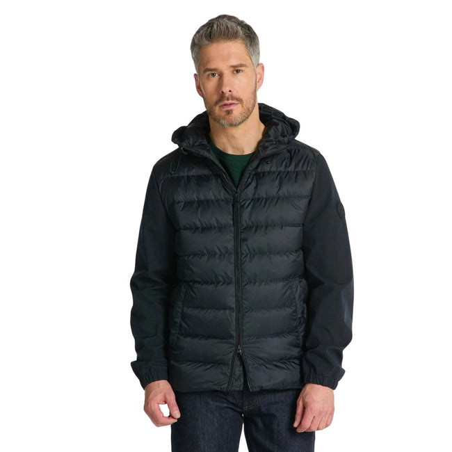 Black - Side - Gant Mens Mixed Softshell Down Jacket