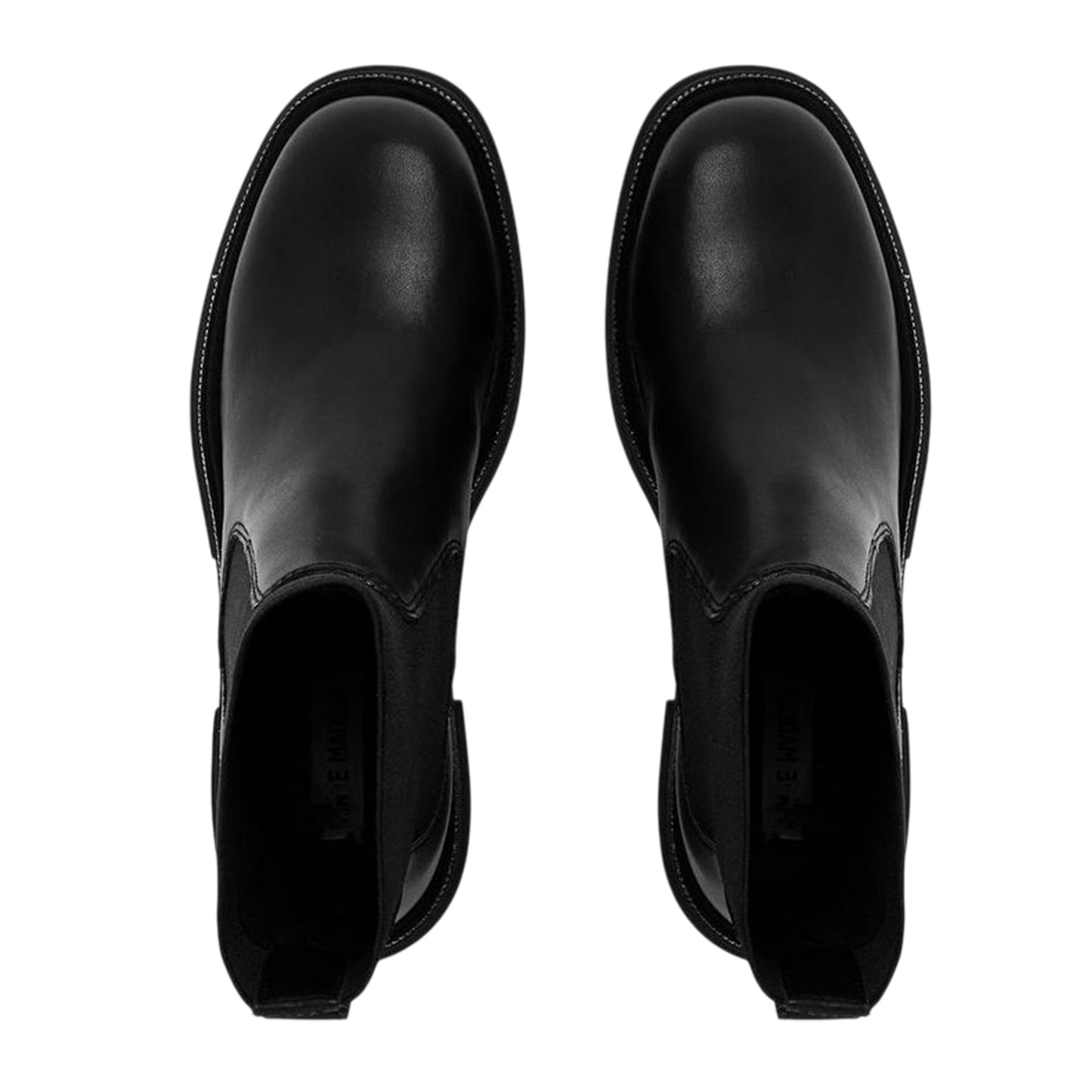 Black - Side - Steve Madden Womens-Ladies Offline Leather High Heel Ankle Boots