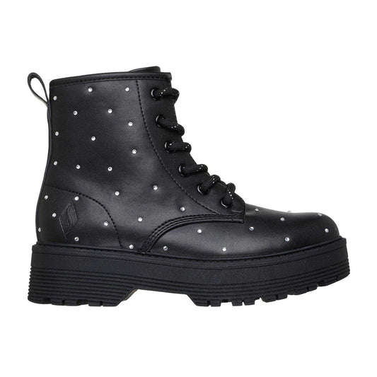 Black - Front - Skechers Girls Rhinestone Platform Ankle Boots
