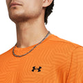 Orange - Side - Under Armour Mens Tech Geotessa Vent T-Shirt