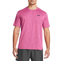 Pink - Side - Under Armour Mens Tech Geotessa Vent T-Shirt