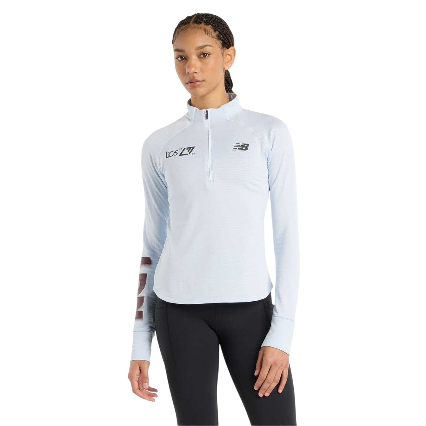 Light Blue - Side - New Balance Womens-Ladies Lettering Athletic Running Top