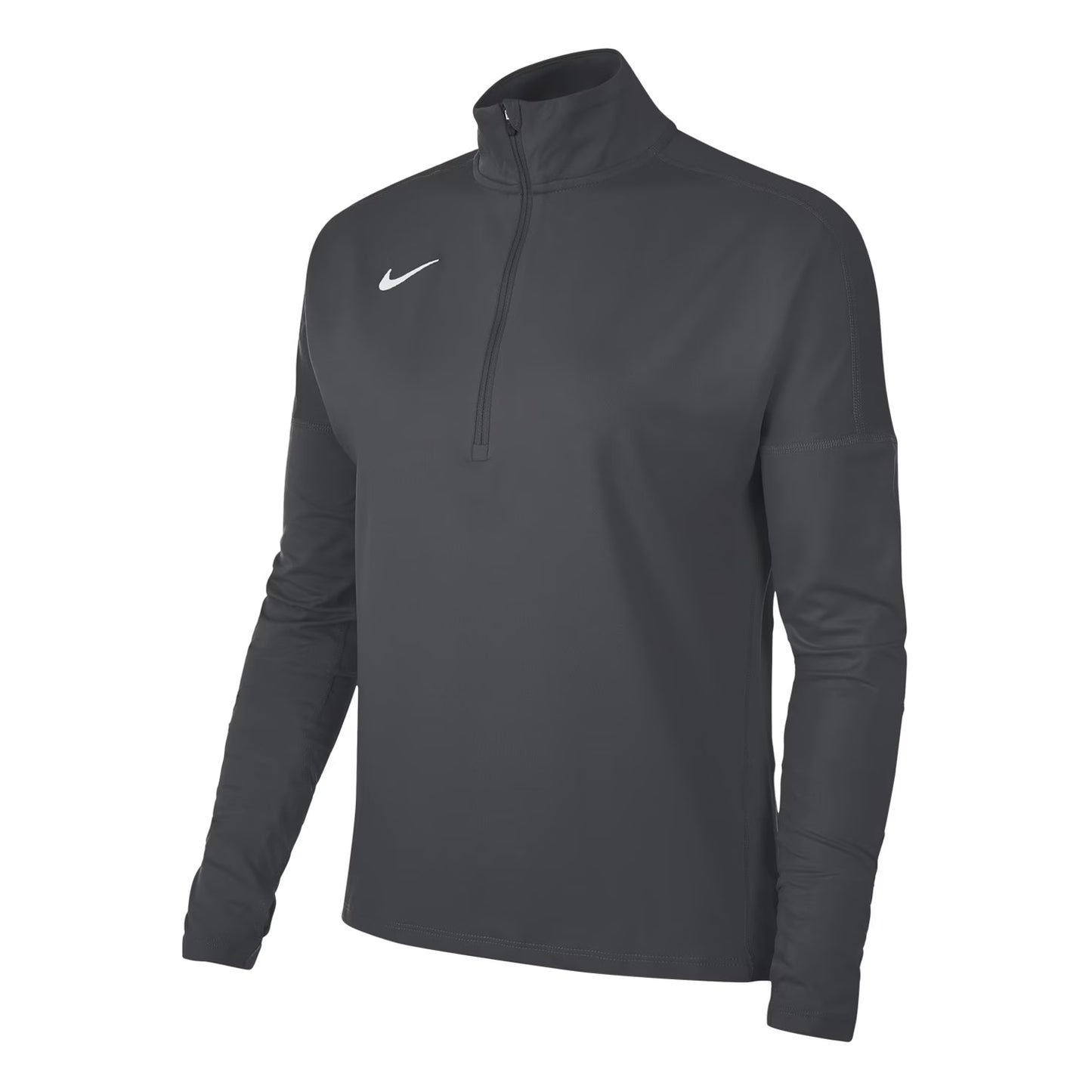 Anthracite - Side - Nike Womens-Ladies Funnel Neck Regular Long-Sleeved Top