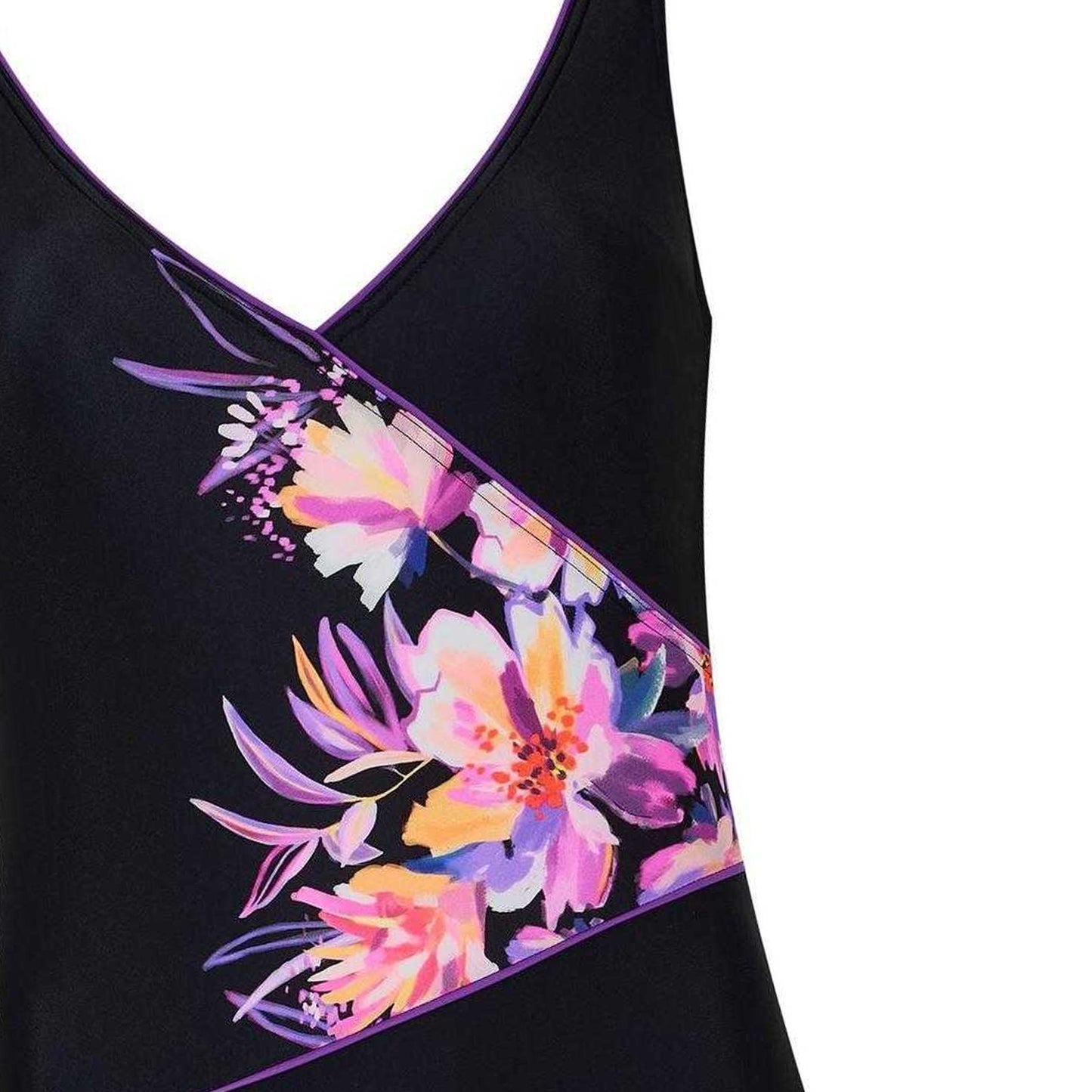 Black - Side - Zoggs Womens-Ladies One Piece Swimsuit