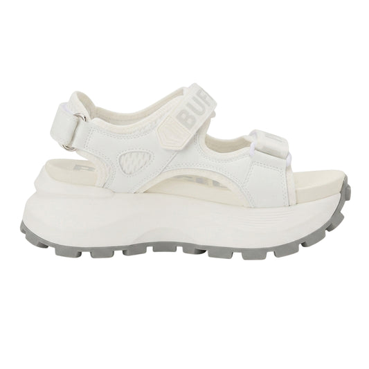 White - Front - Buffalo Womens-Ladies Vegan Flatform Sandals