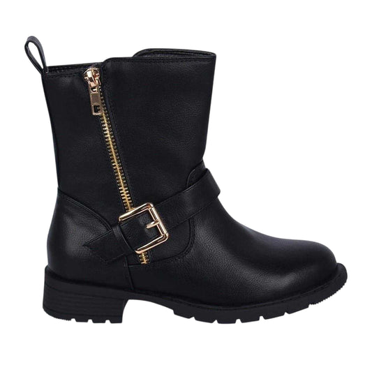 Black - Front - Miso Girls Bella Biker Boots