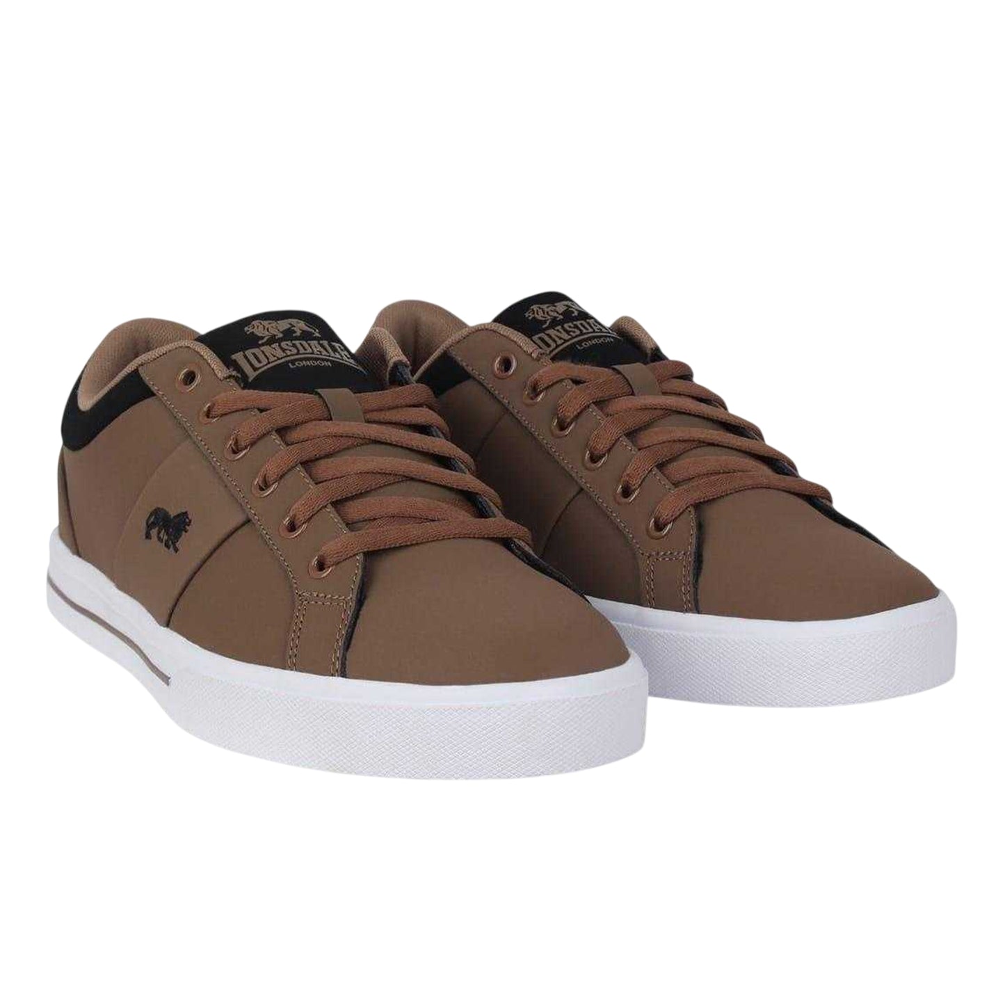 Brown - Pack Shot - Lonsdale Mens Latimer Leather Trainers