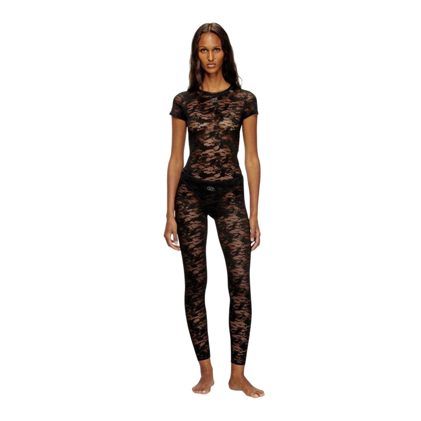 Black - Lifestyle - Diesel Womens-Ladies Claire Opaque Leggings