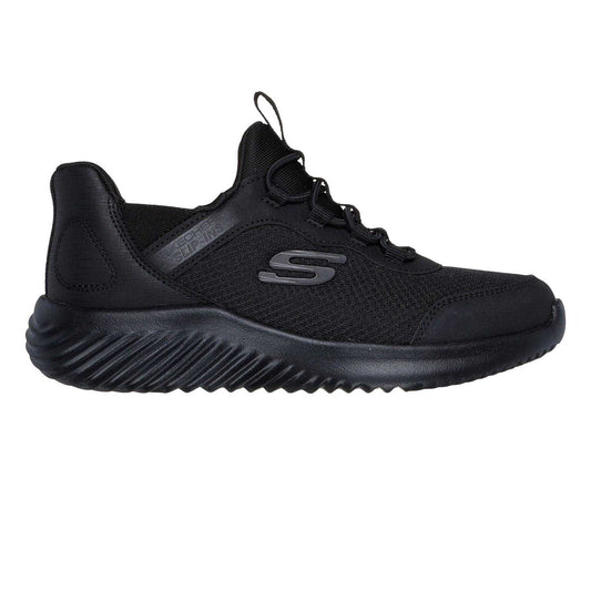 Triple Black - Front - Skechers Childrens-Kids Bounder Slip-In Trainers