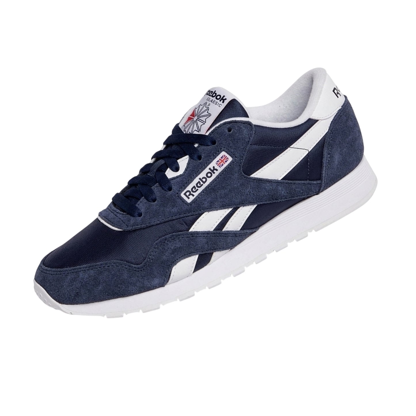 Navy - Lifestyle - Reebok Mens Nylon Suede Panel Trainers