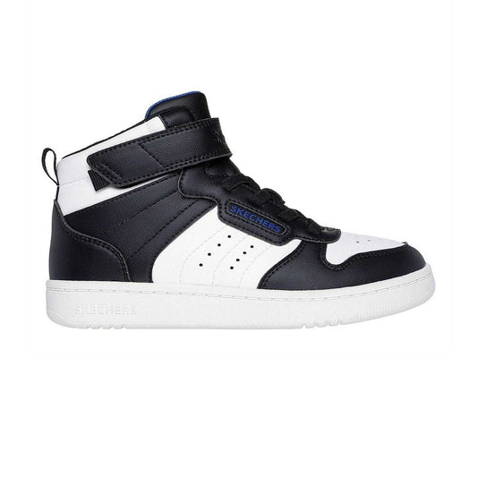 Black-White - Front - Skechers Childrens-Kids High-top Flat High Top Trainers