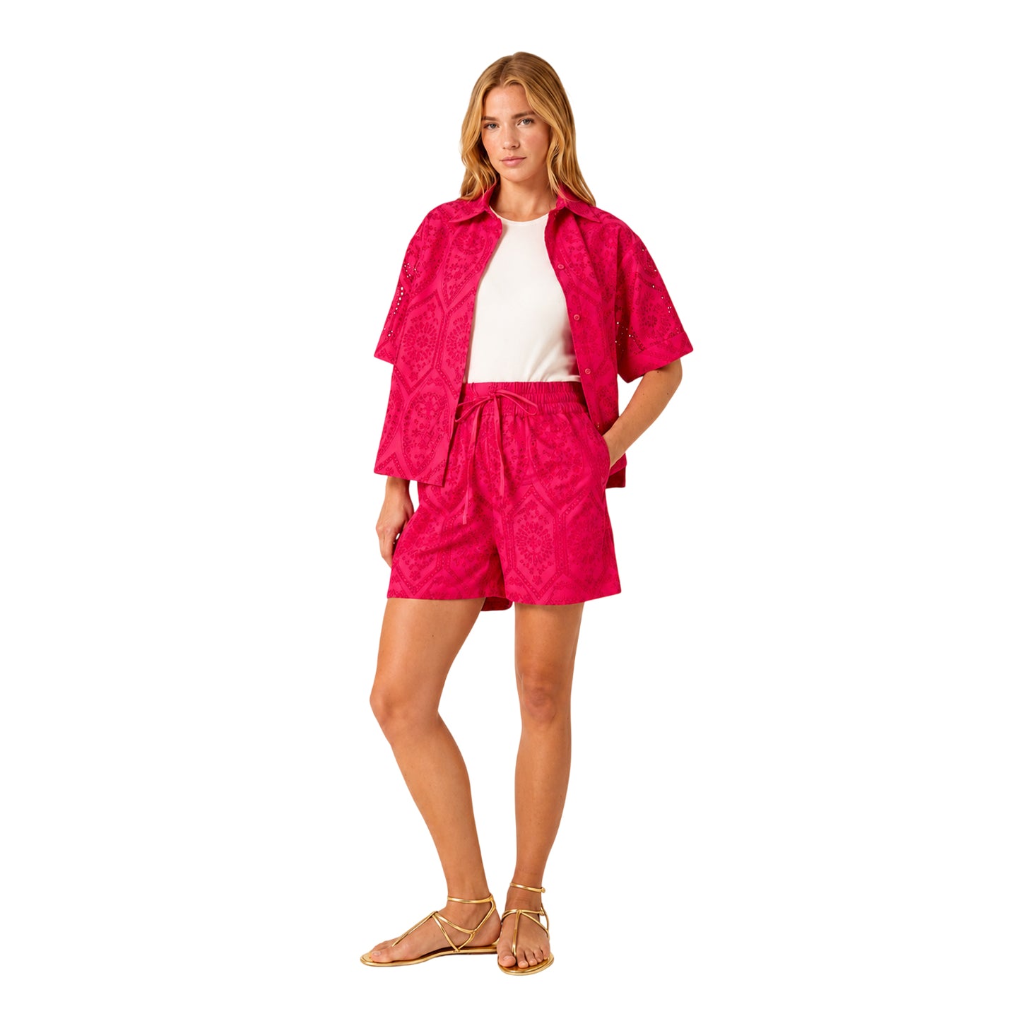 Pink - Lifestyle - Nobody´s Child Womens-Ladies Jen Geometric Chino Shorts