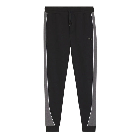 Black - Front - Boss Mens Side Stripe Tracksuit Bottoms