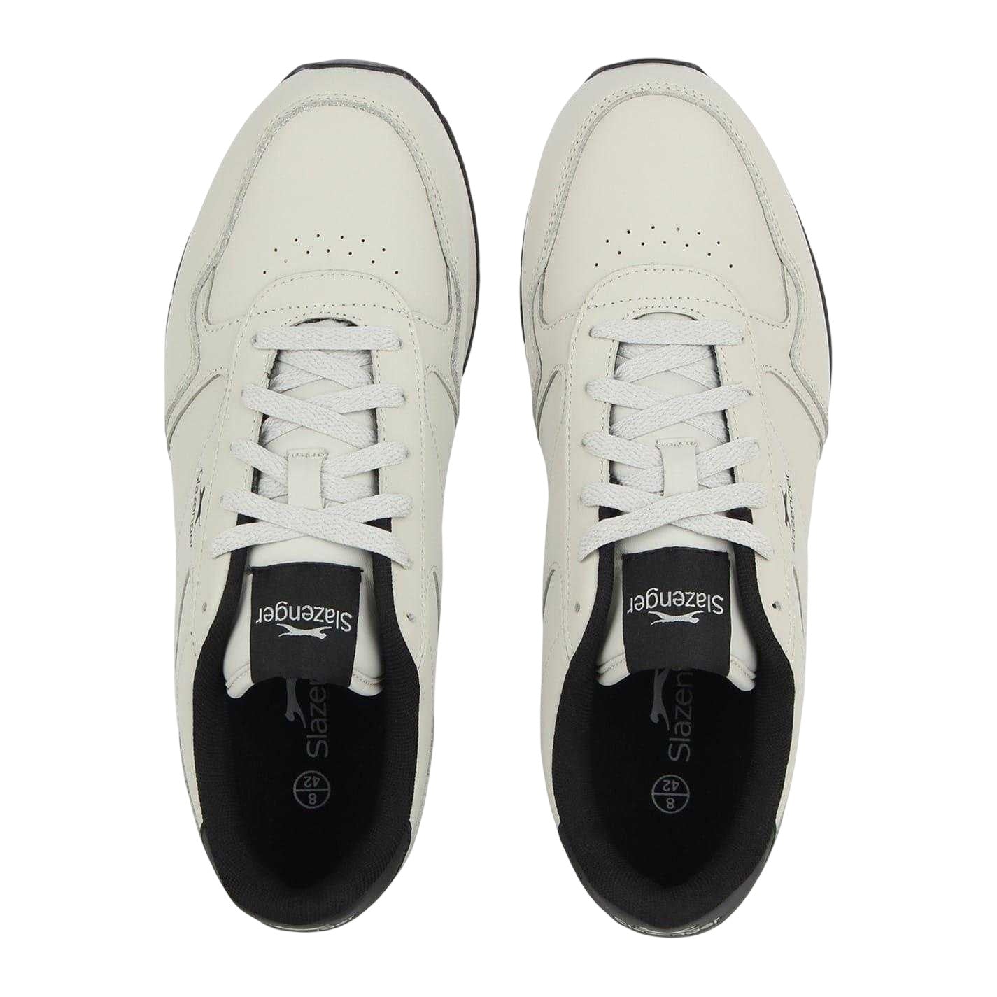 Chalk-Black - Lifestyle - Slazenger Mens Classic Coated Leather Trainers