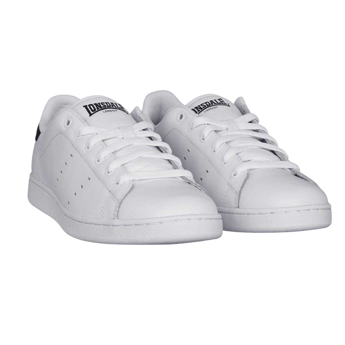 White-Navy - Lifestyle - Lonsdale Mens Leyton Leather Trainers