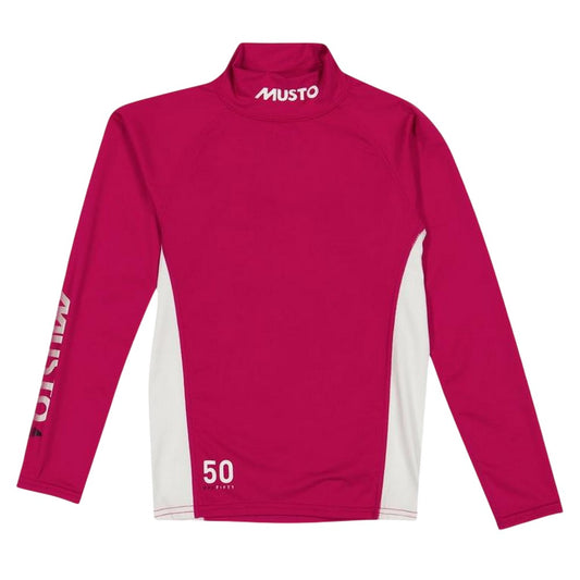 Pink - Front - Musto Childrens-Kids Champ Sunblock Gym Rash Top