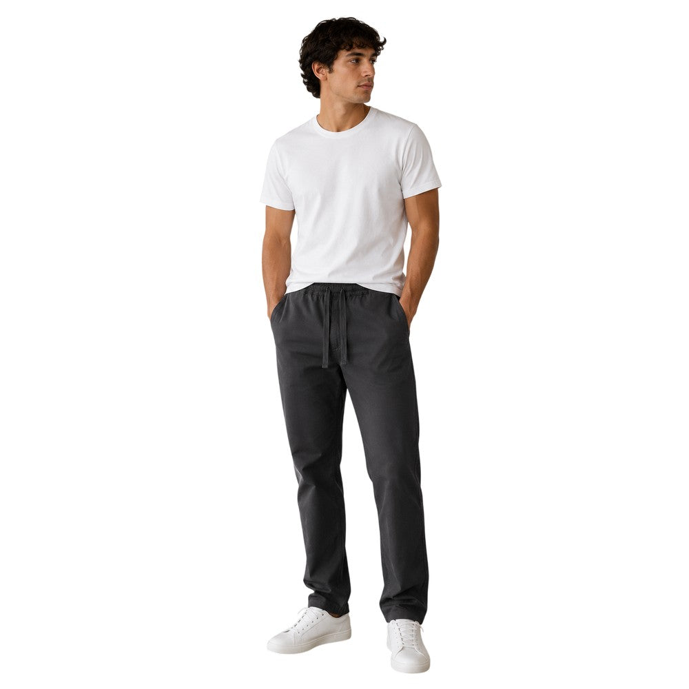 Grey - Side - Albam Mens Judd Logo Joggers