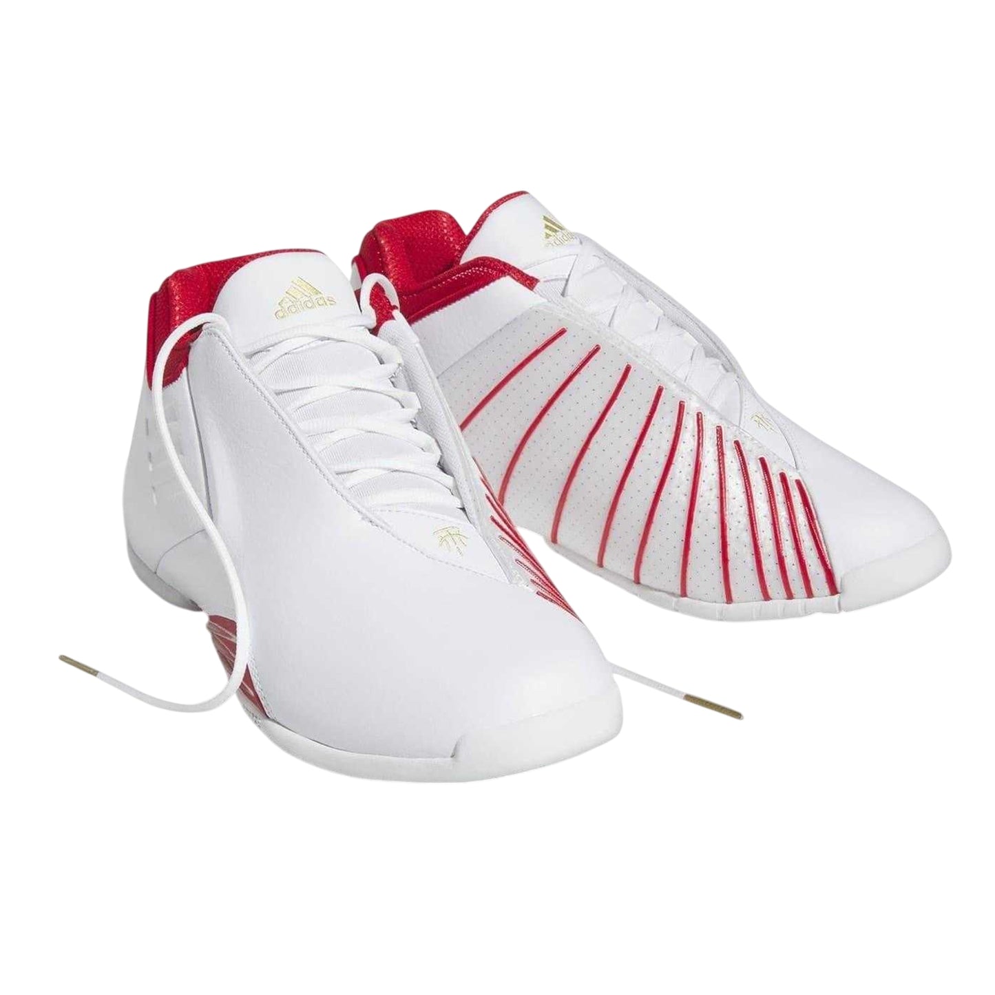 White - Pack Shot - Adidas Mens T-Mac Striped Low Trainers