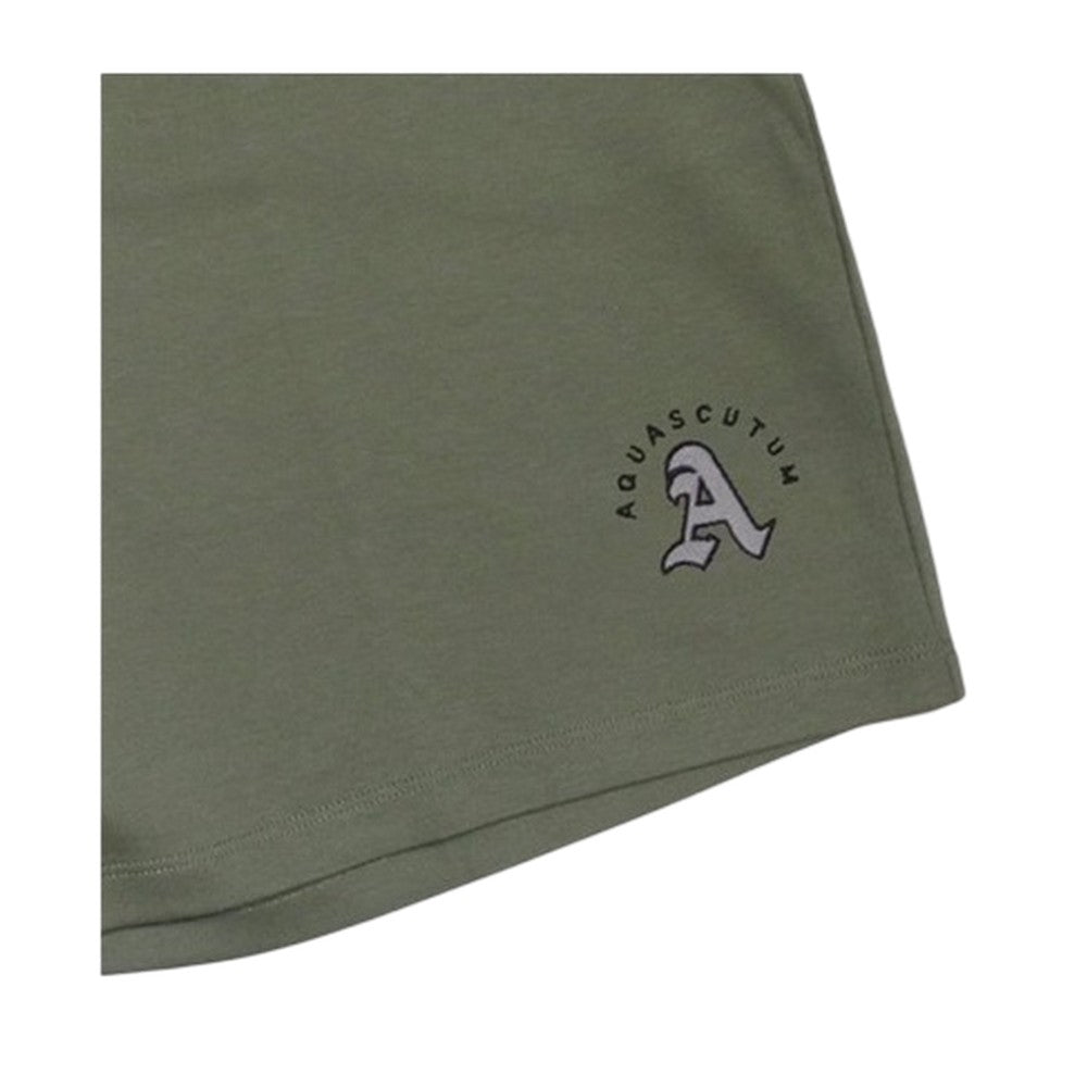 Military Green - Side - Aquascutum Mens Fleece Shorts