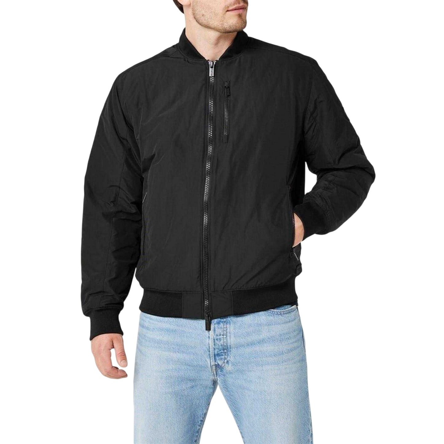 Black - Lifestyle - Firetrap Mens Padded Bomber Jacket