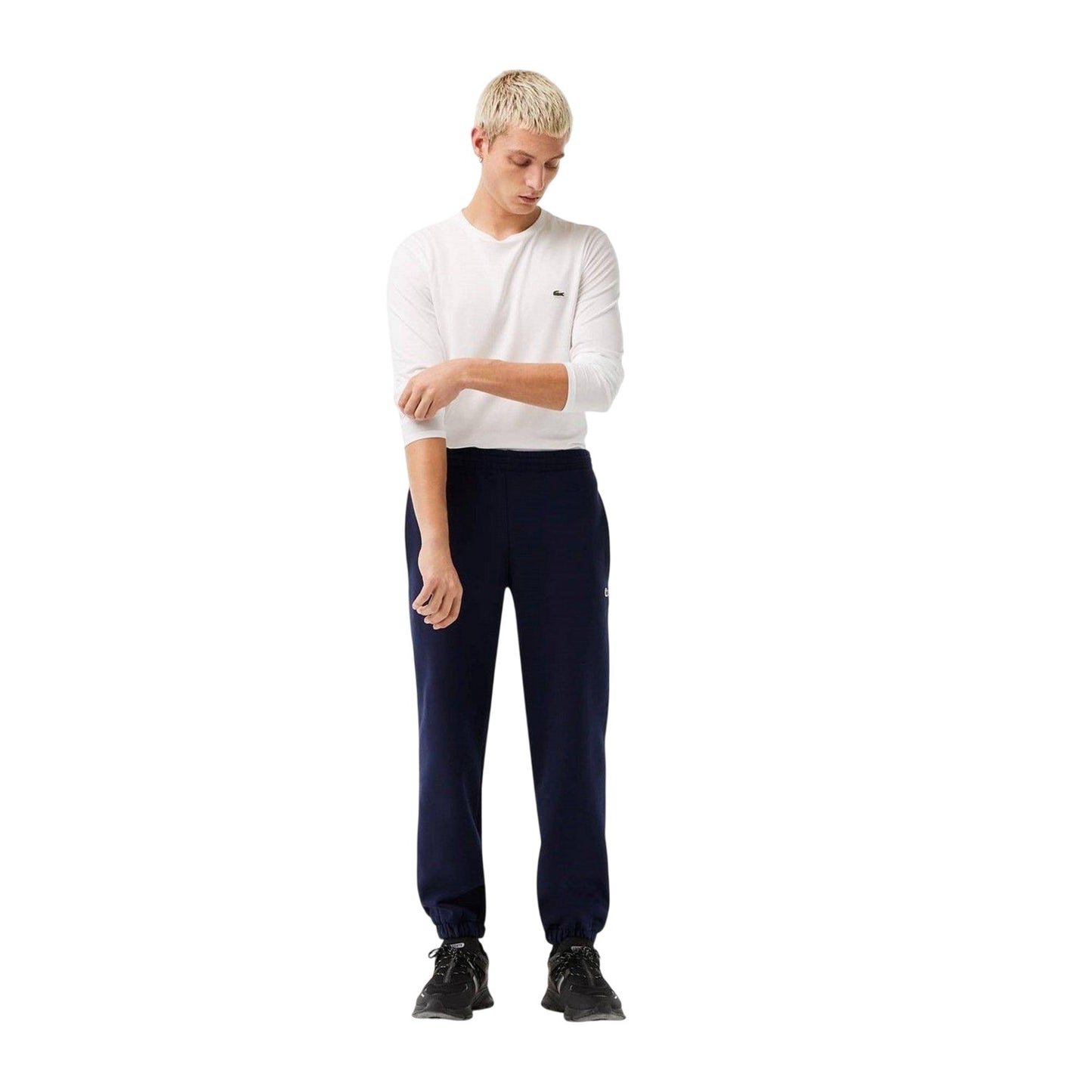 Blue - Lifestyle - Lacoste Mens Fleece Monogram Tracksuit Bottoms