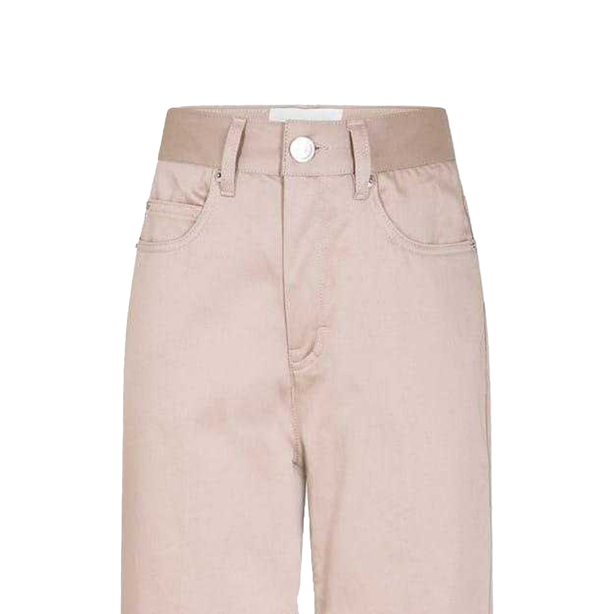 Light Beige - Side - Ami Paris Womens-Ladies Denim 5 Pockets Flared Jeans