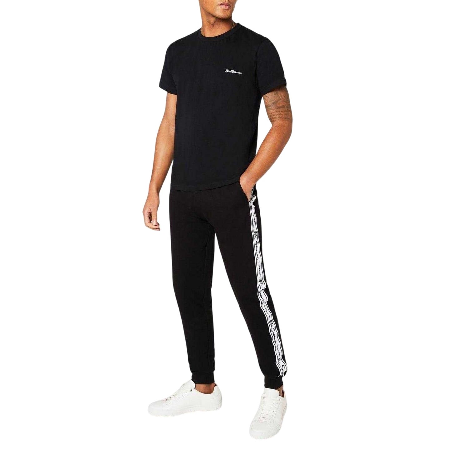 Black - Side - Ben Sherman Mens Jorge Jogging Bottoms