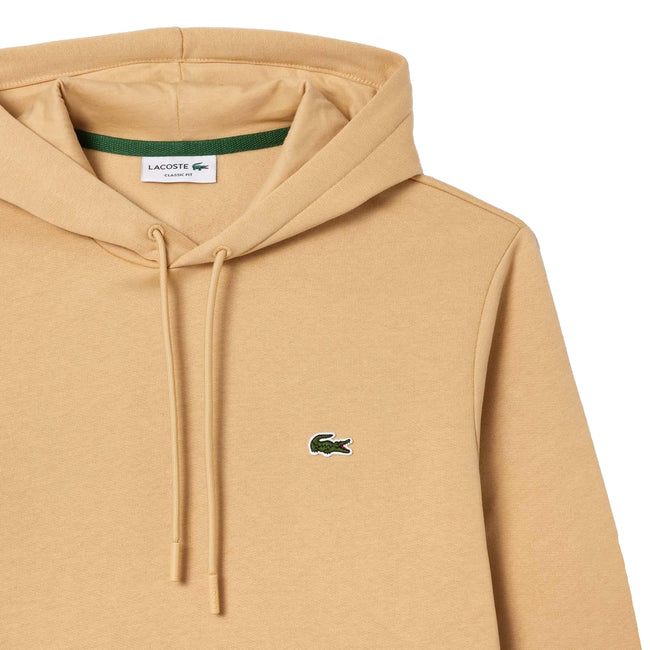 Beige - Side - Lacoste Mens Organic Cotton Full Zip Hoodie