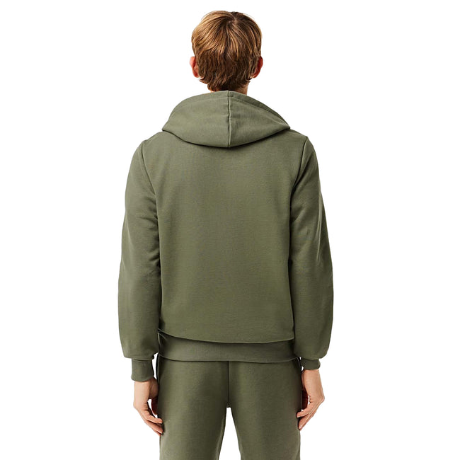 Green - Back - Lacoste Mens Organic Cotton Full Zip Hoodie
