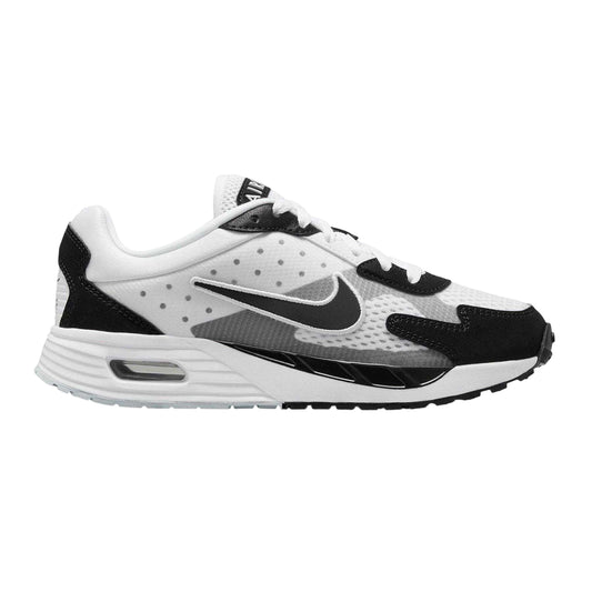 White-Black-Purple - Front - Nike Childrens-Kids Air Max Leather Lace Up Trainers