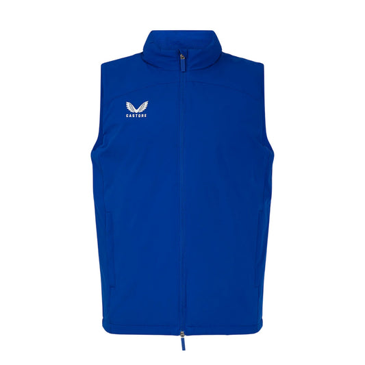 Blue-White - Front - Castore Mens Rangers FC Quilted Panel Gilet