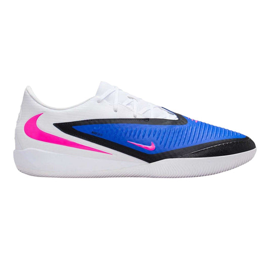 Royal Blue-Pink - Front - Nike Childrens-Kids Phantom 6 Textured Low Indoor Football Trainers