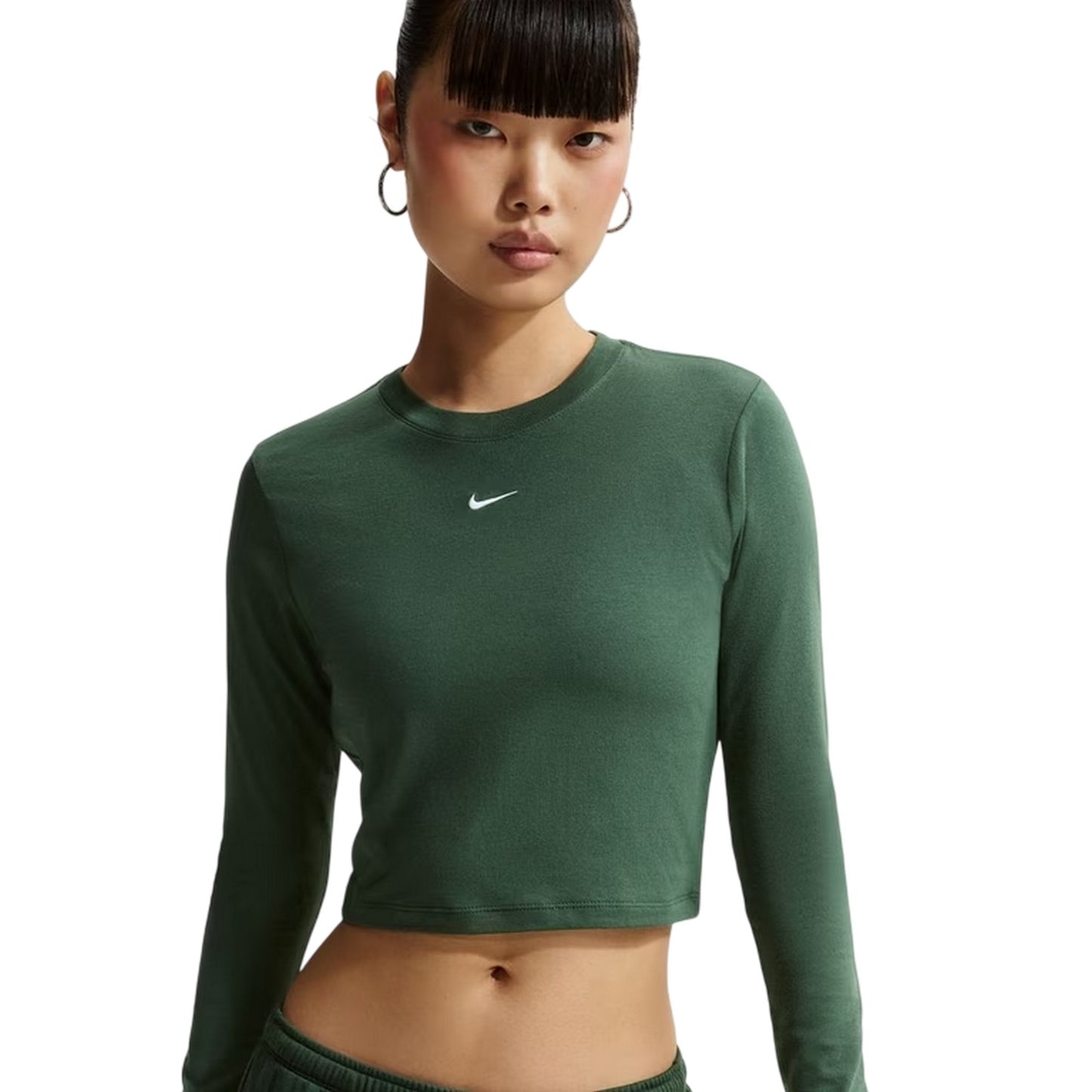 Fir-White - Lifestyle - Nike Womens-Ladies Knitted Long-Sleeved T-Shirt